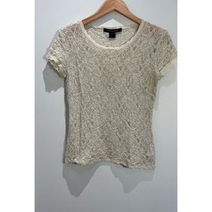 French Connection Cream Lace Top